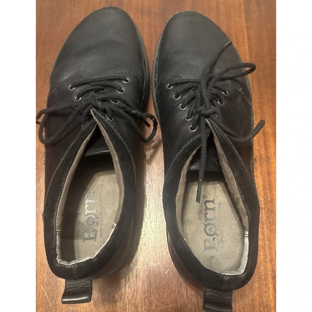 Born Mens Black Leather Oxford Shoes‎ Size 11M Lace Up Comfort Casual Walking